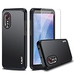 J&D Heavy Duty Hybrid Rugged Case Compatible for Samsung Galaxy Xcover 5 With (2-Pack) Glass Screen Protector, Anti-Shock Protective Cover, Black