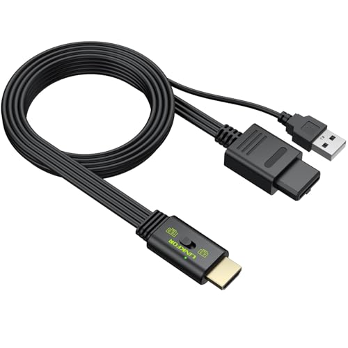 Image of LiNKFOR N64 to HDMI Converter, CVBS Adapter for N64 NGC SNES, PAL /NTSC | Comes with 16:9 /4:3 screen switch, mini compact design, transmits audio & video stably, plug and play without drivers