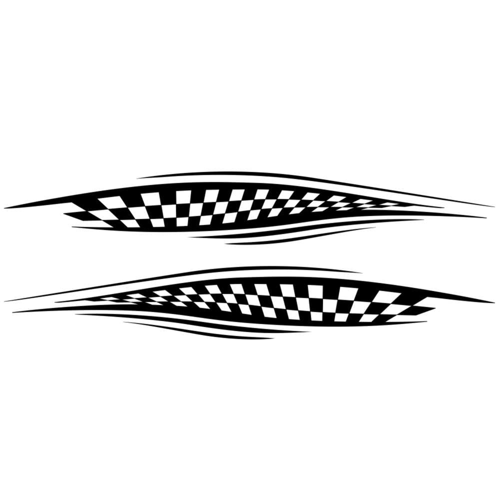 2 STÜCKE Motorsport Grid Totem Modifizierter Autoaufkleber Modische Streifenverzierung Interessante Seitenvinylaufkleber Autozubehör