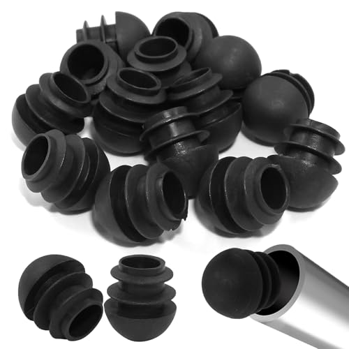 16PCS 5/8" Round End Caps, 16mm Chair Leg Tube Insert, Black