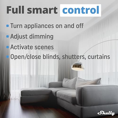 Shelly Blu Wall Switch 4 - Interruttore Intelligente Bluetooth, Nessun Cablaggio Necessario, Controllo Remoto Dell'illuminazione, Multi-Click, Alexa & Google, Cornice Da Parete Non Inclusa - 5