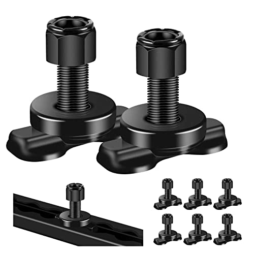 8 Pcs L-Track Double Lug Threaded Stud Nut Fitting Tie Down| Used with L Track Rail for Truck Bed Trailer Cargo Control Pickup RV ATV Bearing 6000 LBS Heavy Duty Steel