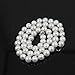 AA Grade 8-9mm White Freshwater Cultured Pearl Necklace for Women, Real Pearl Women's Strand Necklace Jewelry (16 In)