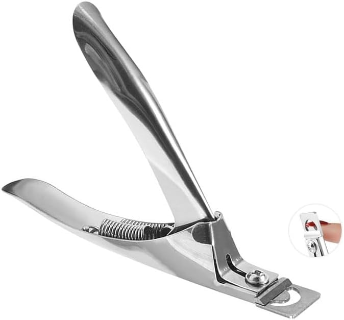 Stainless Steel False Nail Tip Clipper Professional Acrylic Nail Cutter Precision Trimmer for Artificial Nails Durable Manicure Tool for Acrylic Tips Finger & Toe Nail Clippers Sharp & Safe