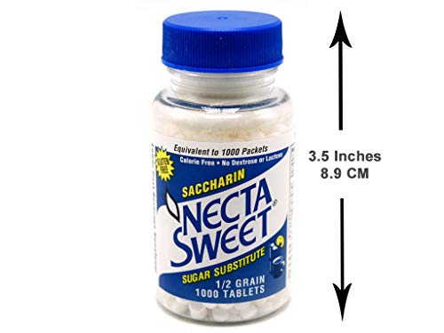Necta Sweet Saccharin Tablets, 1/2 Grain, 1000 Tablet Bottle (Pack Of 2) #TOP4