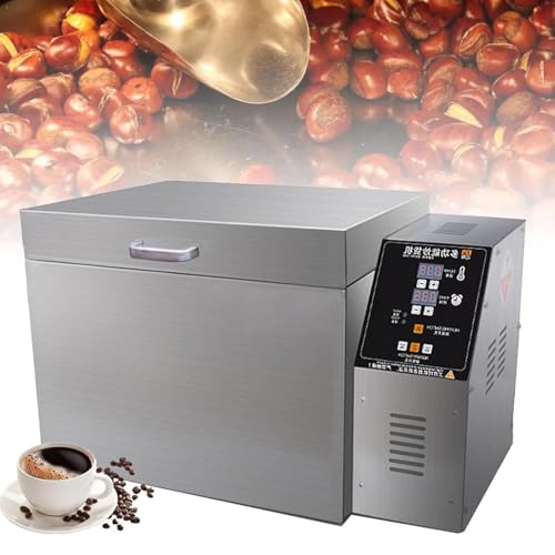 LQQYJSM Electric Stainless Steel Bean Roaster, Cereals Roaster Nut Baking Tools, Coffee Roaster Machine 1800W/2500W, Adjustable Temperature 0 to 350° and Timer 0 to 999 Minutes,2000g