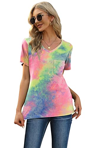 Image of RUBZOOF Women's Short Sleeve Pajama Sets with Pockets Casual V Neck 2 Piece Lounge Sets S-3XL