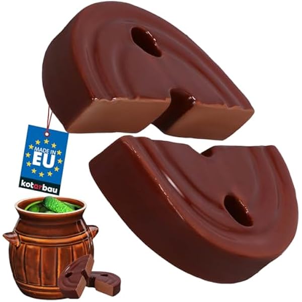 KOTARBAU® kamień dociskowy do garnka z kamionki, przecięty na pół, 140 mm