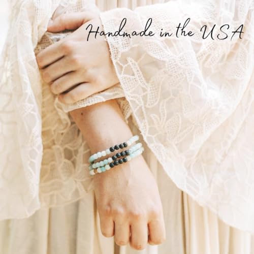 Essential Oil Lava Rock Diffuser Bracelet - HANDMADE IN THE USA - Aromatherapy Gemstone Bracelets for Women - Relaxation Gift for Women3