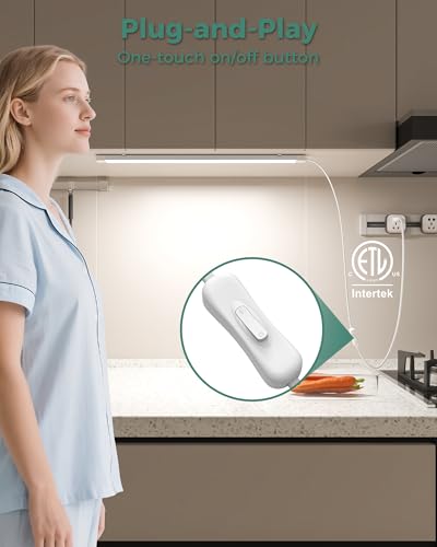 Image of ASOKO 25 inch Under Cabinet LED Lights Plug in Workbench Light 1000LM 6000K