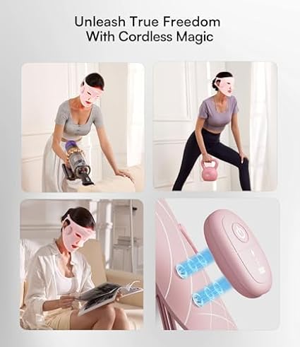 INIA Glow Wireless Red Light Therapy Mask for Face, Neck & Decollete