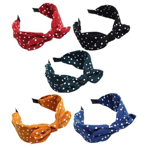 Bandeaux à nœud anti-mal de tête serre-têtes souples en tissu à pois