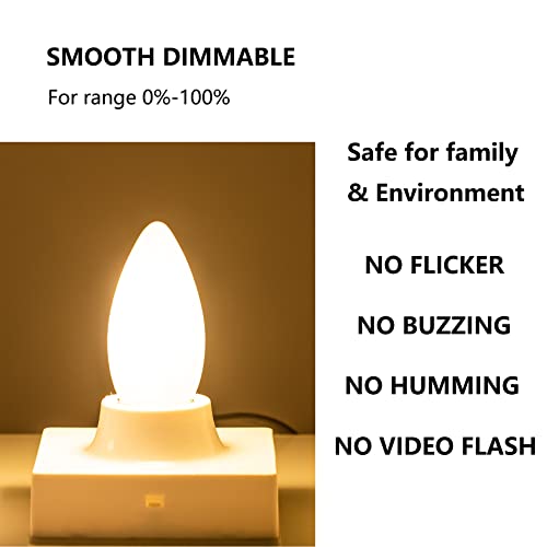 Sunaiony E26 Led Candelabra Light Bulbs 60W Equivalent, Dimmable 6W 3000K Soft White B11 Chandelier Frosted Glass Decorative Candle Light Bulbs, 6 Pack #TOP5