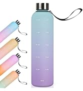 グラデーション水筒 1000ml Amazon | QuiExact ボトル 水筒 1リットル タイムマーカー付き