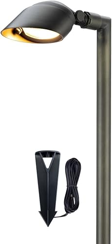 Miniatura 1 de Luces de camino de paisaje de latón, luces de camino de bajo voltaje de 12 V con cable, luces de jardín ajustables al aire libre, LED de bronce