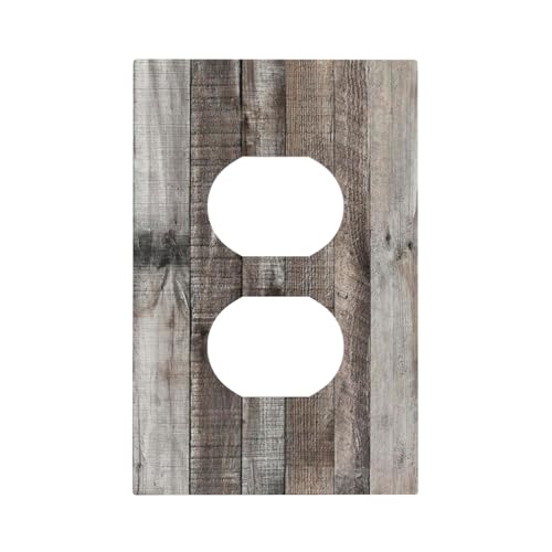Placa de interruptor de luz de madera gris vintage para salones y dormitorios rústicos 2