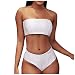 Spaghetti Tops - Conjunto de bikini para mujer, diseño de serpiente, bikini push-up, traje de baño con estampado de leopardo para mujer, Blanco, M
