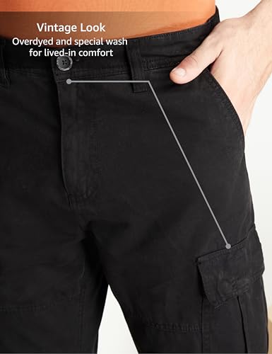 Image of Symbol Premium Men's Regular Fit Washed Cargo Pants (Pure Cotton | Relaxed Fit)