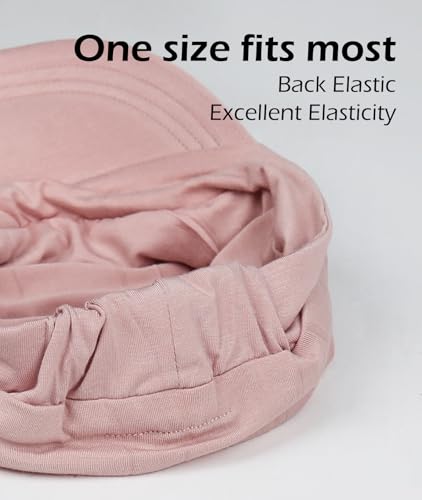 FocusCare Soft Hats for Chemo Women Bamboo Baseball Cap Hair Loss Turbans, Light Pink -Ab, One Size