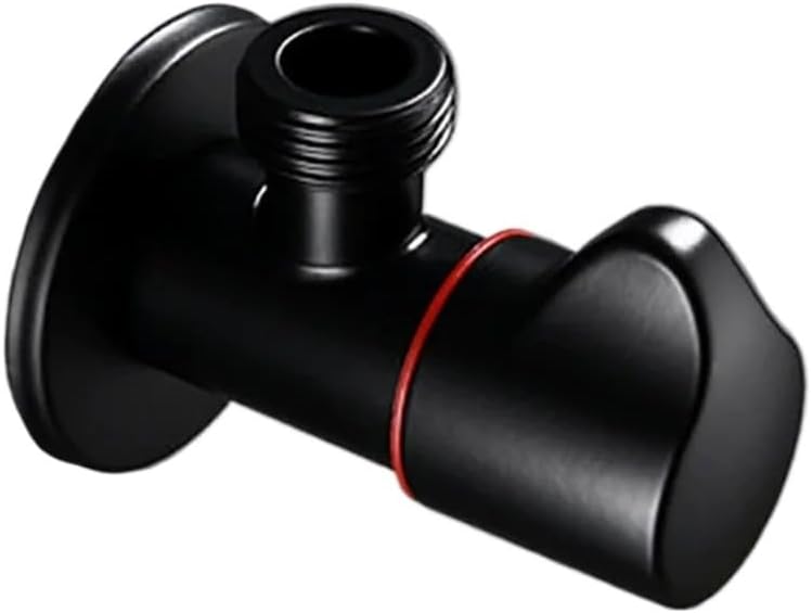Black Brass Angle Water Control Valve 1/2 Inch Bathroom Wall Mount Corner Stop Tap Valve(Hot side)