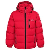 Trespass Kids Tuff Waterproof Rain Jacket with Removable Hood - Red, Size 3/4