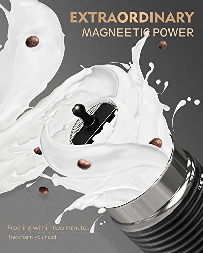 Milk Frother, Coffee Frother With Two Whisks For Frothing And Heating Milk, 4 In 1 Multifunctional Milk Frother And Steamer For Hot & Cold Froth, Auto-Off & Easy Cleaning, Black, Jc-A3B #TOP4