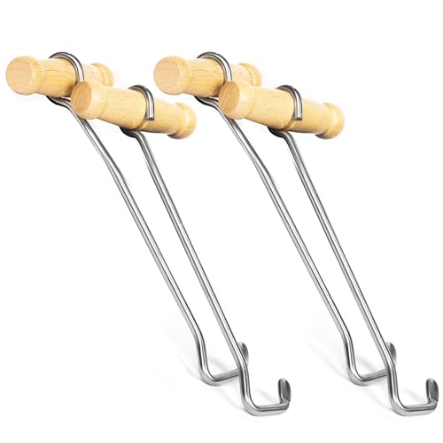 HOUNDSBAY 2 Pack Cowboy Boot Hooks for Men and Women - Boot Puller for Cowboy Boots with Long Handles - Boot Hooks for Pulling on Boots - Boot Pullers with Long Handles - Cowboy Boot Accessories