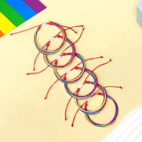 Handmade Pride Bracelets LGBTQ Rainbow Trans Bracelets Gay Lesbian Bisexual String Bracelets Set for Women Pride Accessories Gifts4