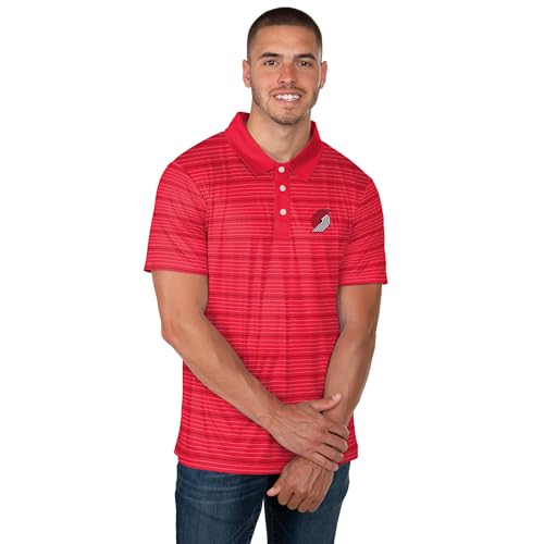 FOCO Portland Trail Blazers NBA Mens Striped Polyester Polo - XL