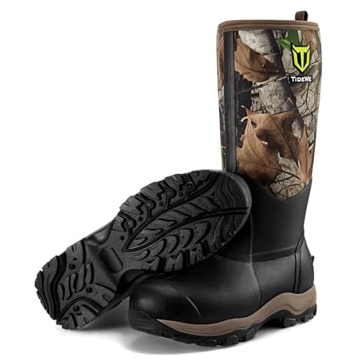TIDEWE Hunting Boot for Men, 400g Insulated Waterproof Sturdy 16" Men's Hunting Boot, 6mm Neoprene and Rubber Outdoor Boot Next Camo G2 US Size 11