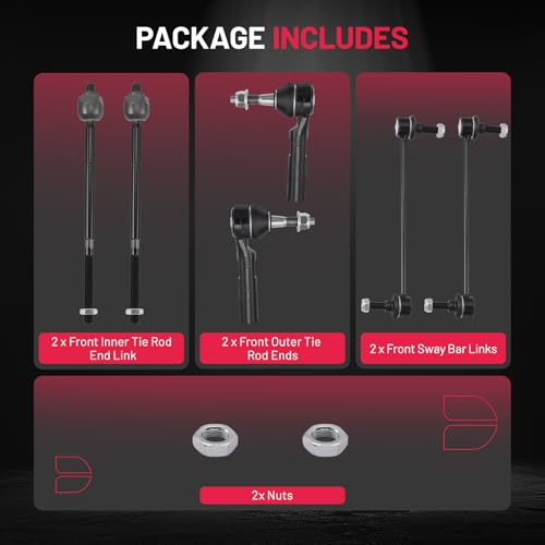 BDFHYK 6pcs Steering & Suspension Kit Compatible with Dodge Journey 2009-2018,2*Stabilizer Bar Link-K750382? 2*Outer tie rod-ES800408? 2*Inner tie rod-EV800611 by BDFHYK - Image 3