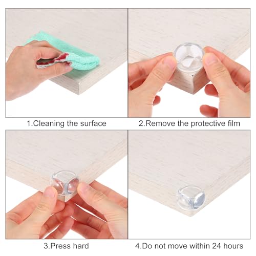 Image of MECCANIXITY 24 Pack Soft Corner Protector, PVC Round Table Corners Guards for Furniture Corner & Edge Safety Bumpers, Clear