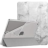 iPad 9世代 ケース iPad 9ケース 2021 iPad 8 ケース 2020 iPad 10.2 ケース TiMOVO iPad 第9世代/第8世代/第7世代 カバー NEWモデル 10.2インチ 半透明 TPU PUレーザー 開閉式 三つ折り スタンド マグネット オートスリープ機能 耐衝撃 軽量 落下防止 精密設計 着脱簡単 保護カバー MarbleWhite
