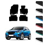 GCM - Car Floor Mats for Mazda CX-5 2012-2017 Full Coverage Floor Protection - Anti Slip & Fit Rubber Car Mats with Clips Easy to Clean Heavy Duty for All-Weather (Black Edging, Carpet)