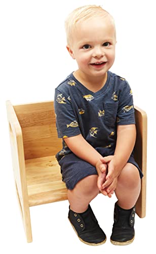 Montessori Weaning Chair (15 Inch) - Solid Wooden Toddler Chair/Table - Cube Chair For Toddlers - Hardwood - Kids Montessori Furniture #TOP6