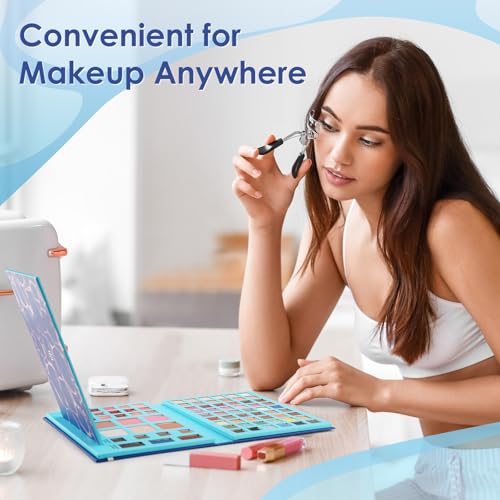 Color Nymph Multi-Colored Makeup Palettes丨Highly Pigmented 54 Colors Eyeshadow Palette with Matte Shimmer Finishes丨Vegan & Cruelty Free Travel Size Makeup Pallet (Blue)