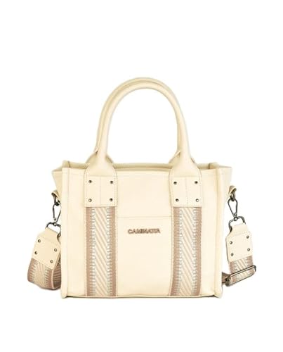 Imagen de Genérico Caminatta Bolso Tote Bachata Ivory Beige con Asa de Mano y Bandolera 26 x 21 x 10 cm