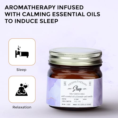 Image of Welburn Veda&Co Scented Wax Candle - Induces Sleep | Aromatherapy Jar Candle for Home Decor | Enhance Your Mood | Enhance Your Space with Soothing Scents (35 Hours Burn Time, 141gm),