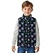 BYOXPUVI Paw Print Vest Jacket for Boys Girls, Fashion Toddler Outerwear Zip Up Lightweight Fleece Sleeveless Jacket Size 5-6
