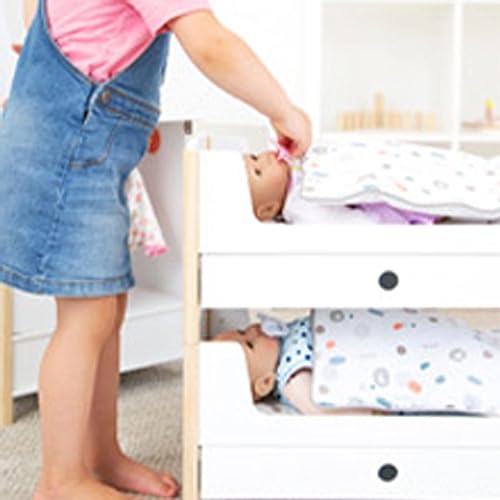 small foot Puppenhochbett Little Button, mit Bettkastenfächern zum Verstauen von Puppenzubehör, ab 3 Jahren, 11811, Klein