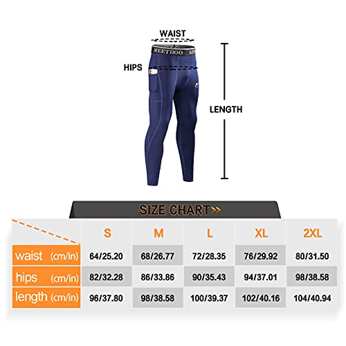 Meetwee Thermal Pants For Men, Winter Ski Base Layer Long Johns Compression Tights Cold Weather Leggings For Heat Retention Black Blue Medium #TOP5
