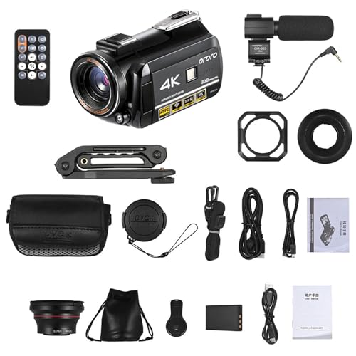Akozon Digital Video Camera Camcorder 30MP 30X Zoom 3.0 Inch IPS LCD Touchscreen with Wide Angle Lens for Outdoor Activities