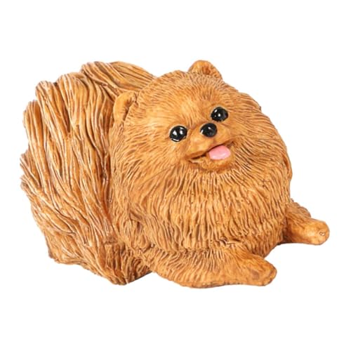 TOBBOMEY 博美犬 模型 ペットドッグオーナメント リアルな犬置物 部屋飾り インテリア用 女性 女の子向け 写真撮影小道具