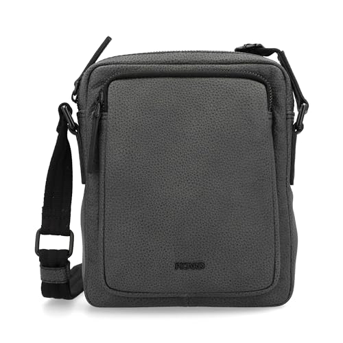Bolso bandolera para hombre Picard Casual de piel con cremallera, ideal para uso diario negro
