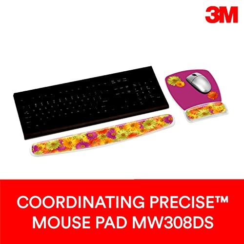 3M Gel Wrist Rest For Keyboards, Soothing Gel Comfort With Durable, Easy To Clean Cover, 18", Fun Daisy Design (Wr308Ds) #TOP4