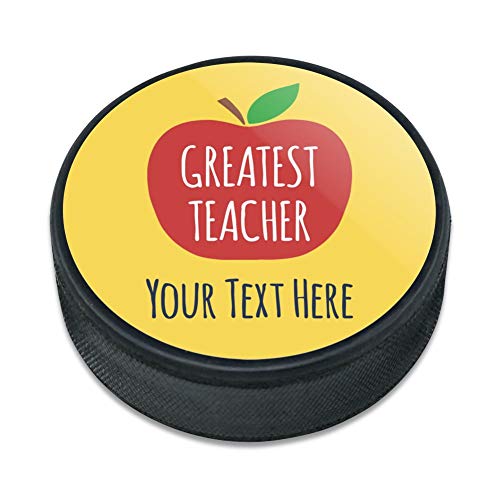 GRAPHICS & MORE Personalized Custom 1 Line Greatest Teacher Apple Ice Hockey Puck