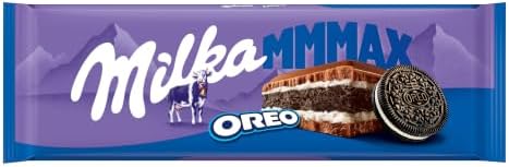 Milka MMMAX Oreo Tafelschokolade, 300 g | Alpenmilch-Schokolade mit knusprigem OREO-Keks und Milchcrème, Großtafel
