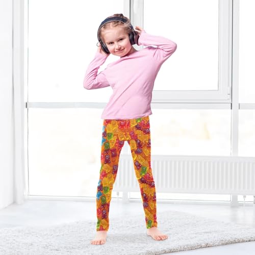 Colorful Gummy Bear Girls Casual Leggings for Kids Printed Long Pant Bottoms Stretch and Soft4