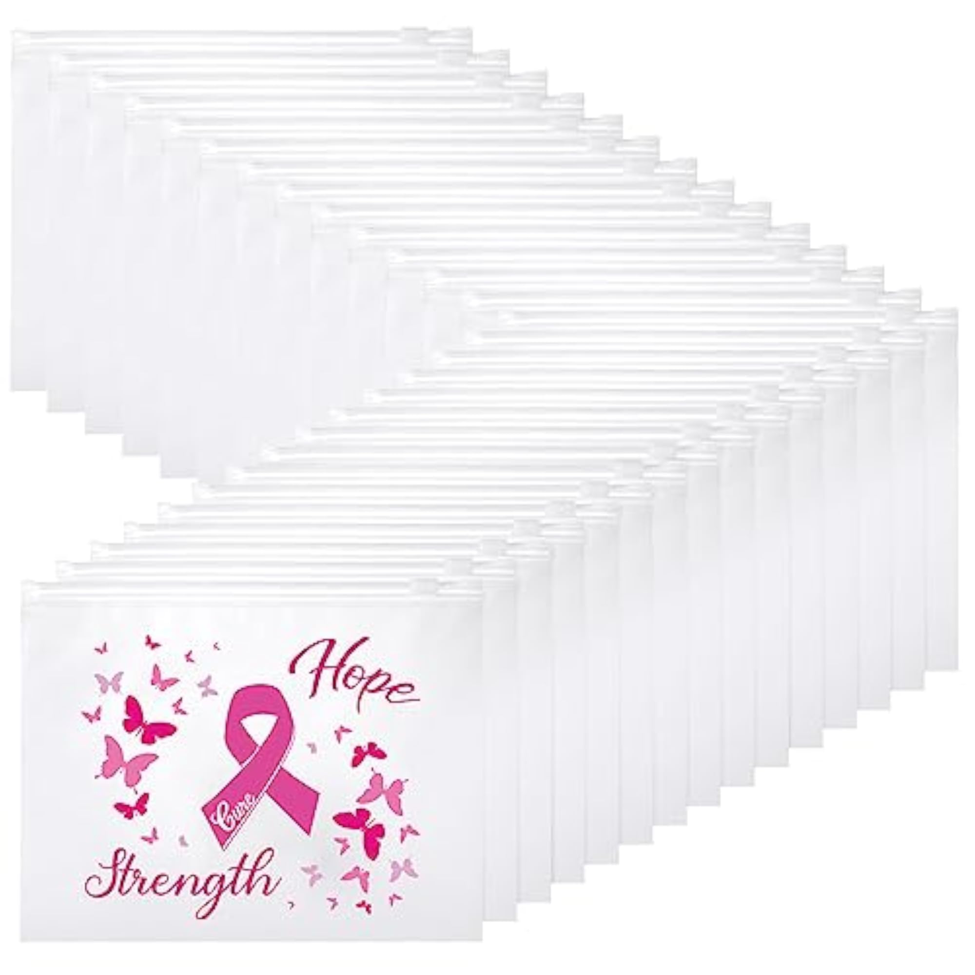150 Pcs Breast Cancer Awareness EVA Makeup Bags