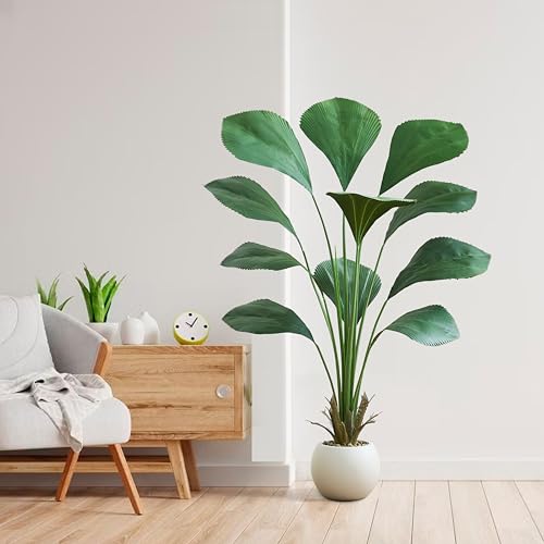 FSOHOI Artificial Sumatra Palm Tree 5FT Fake Plants Faux Tropical Areca Floor Plant with Planter, Artificial Silk Plants Fake Palm Trees for Indoor Outdoor Home Office Living Room Decor - Image 5